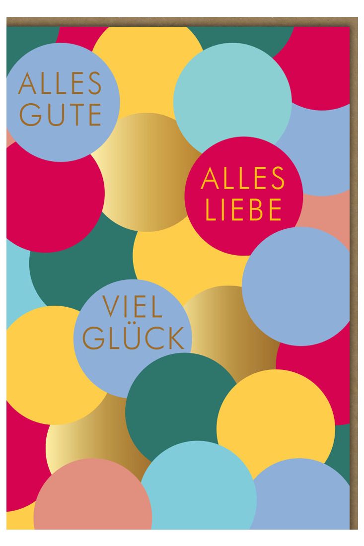 Glückwunschkarte Geburtstag Punkte Alles Gute, Alles Liebe, Viel Glück