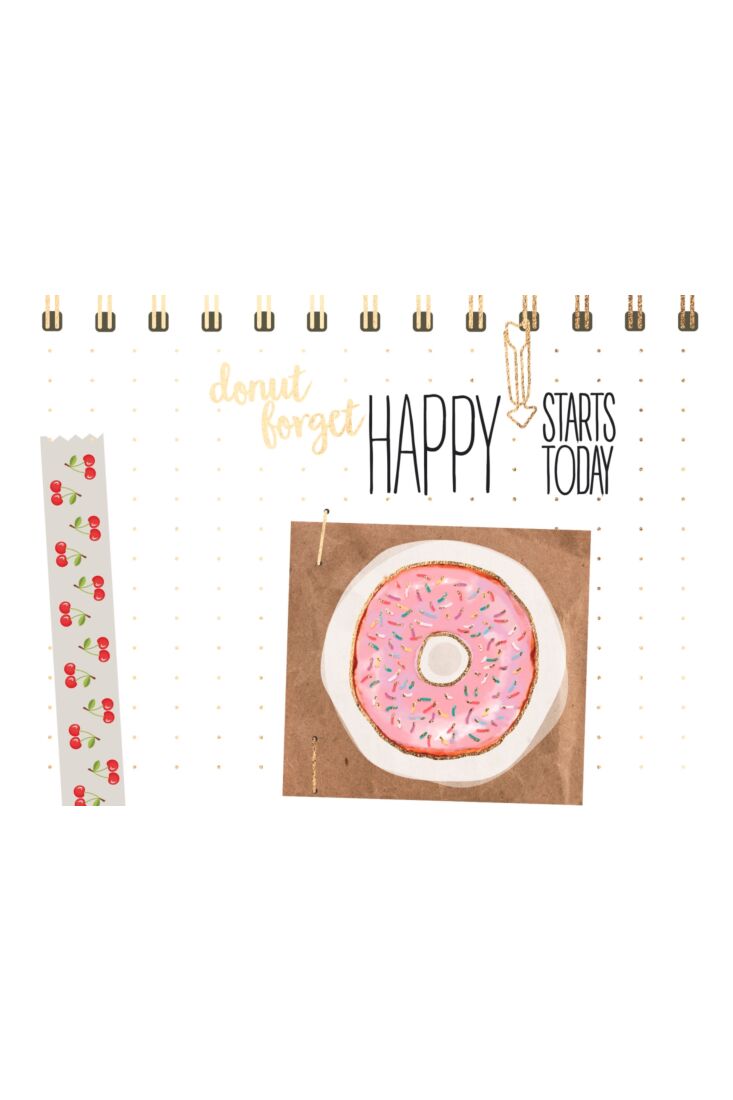 Postkarte Spruch Donut forget - Happy starts today