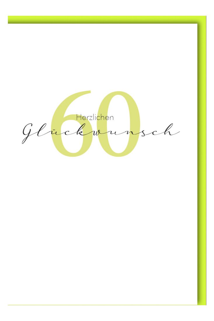 Glückwunschkarte Geburtstag 60 Jahre Zahl grün