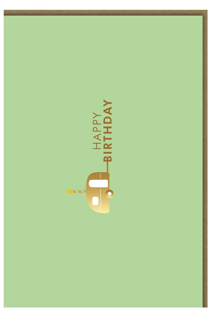 Geburtstagskarte Anhänger Camping Happy Birthday