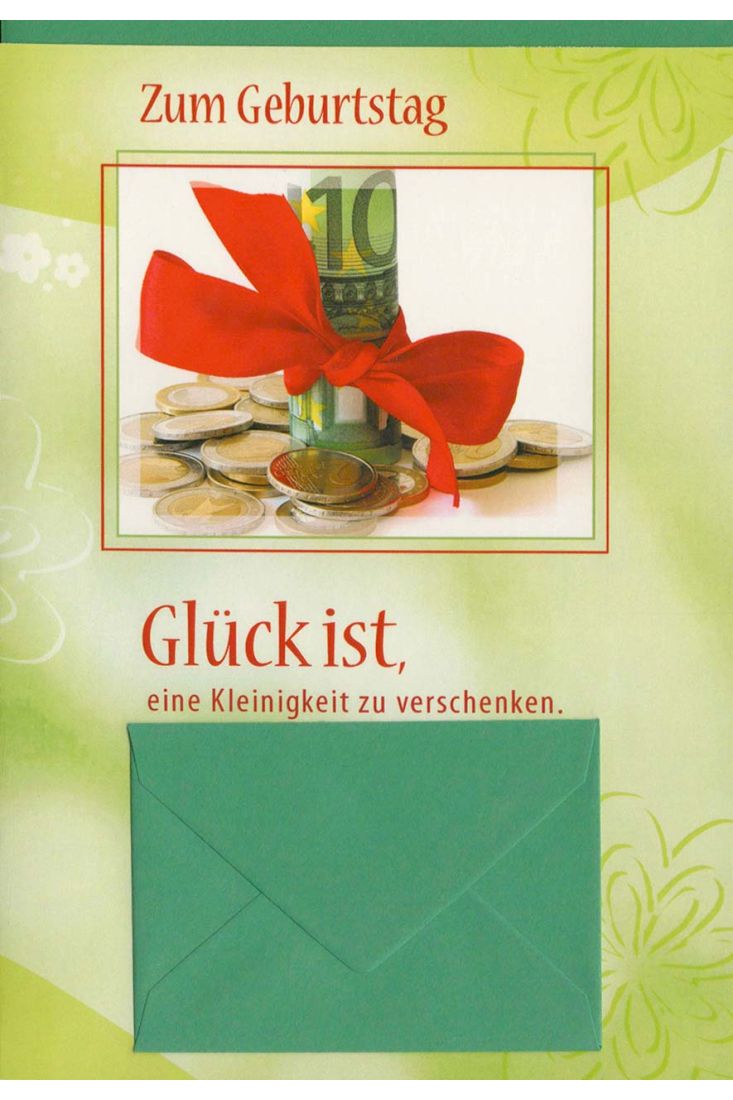Geburtstagskarte mit Geldkuvert für Kleinigkeit verschenken
