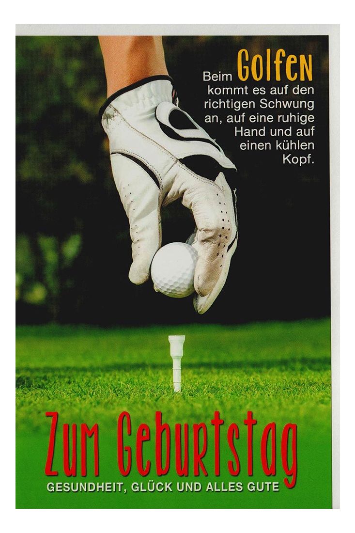 Geburtstagskarte für Golfspieler und Golfer mit Golfball