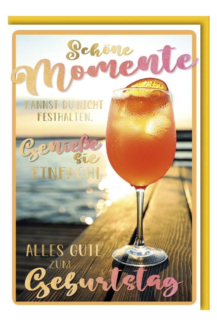 Geburtstagskarte Spruch Cocktail am Steg