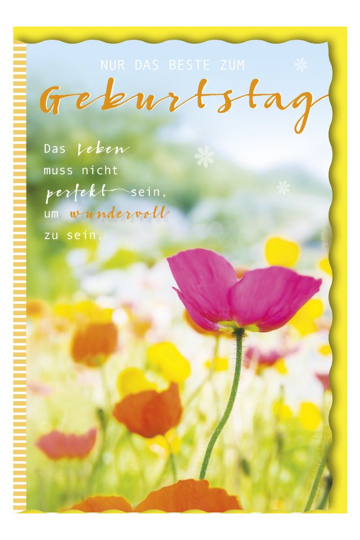 Karte Geburtstag Blume Spruch das Leben