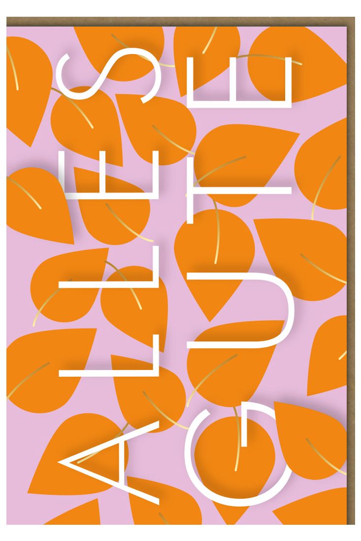 Abschiedskarte orangene Blätter Alles Gute Midoro