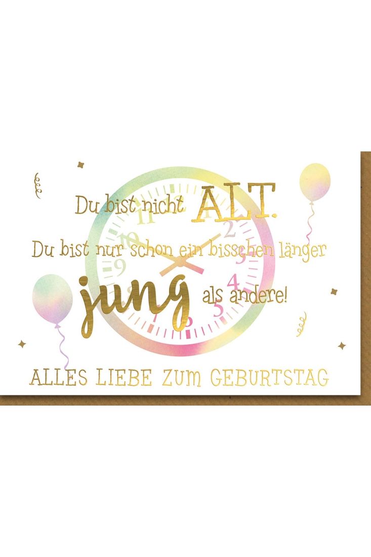 Geburtstagskarte lustig Geburtstag - Uhr aquarell