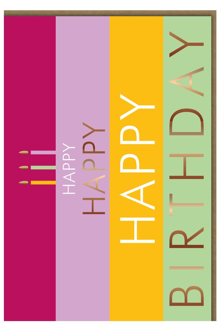 Geburtstagskarte Business drei kleine Kerzen Happy Birthday