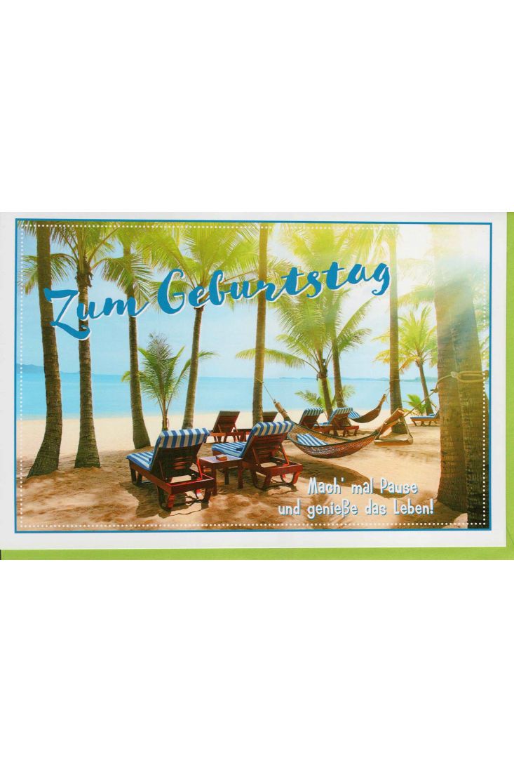 Geburtstagskarte Strand mach mal Pause