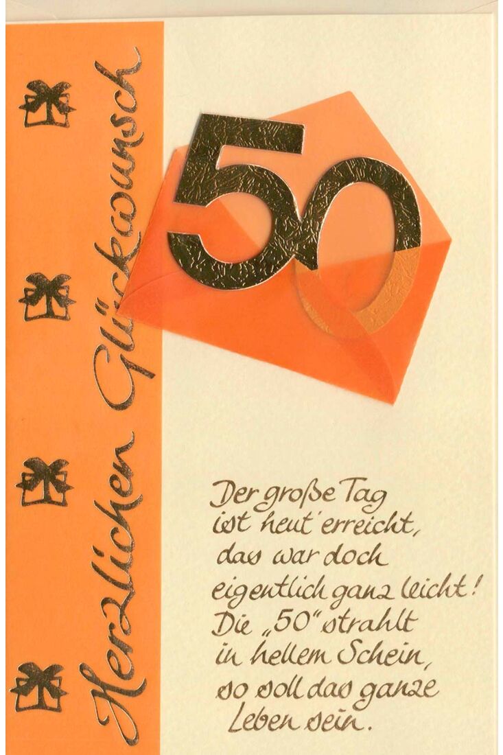 # 50 Jahre fünfzig Geburtstag Glückwunschkarten Grußkarte verschiedene Varianten