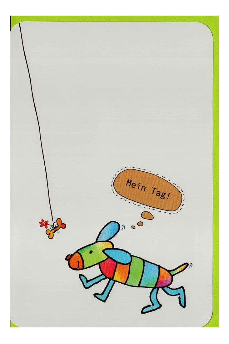 Geburtstagskarte Hund Knochen Illustration lustig
