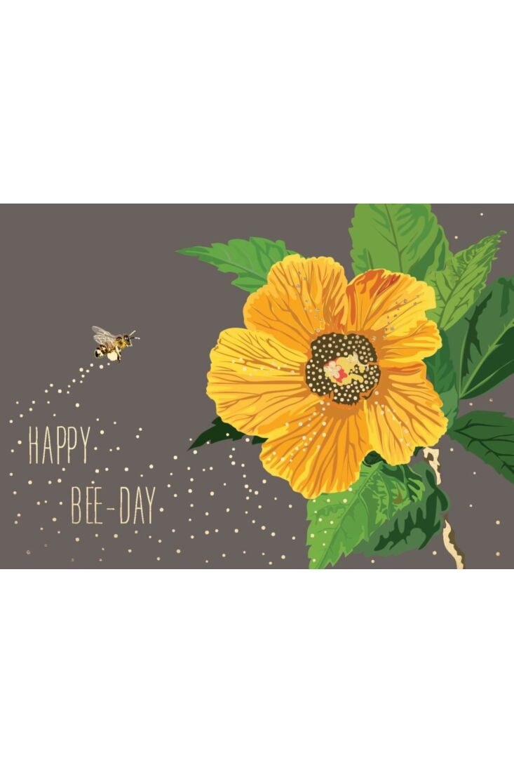 Geburtstagspostkarte Spruch Happy Bee-Day