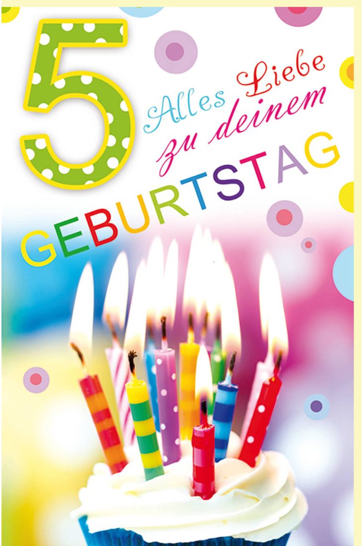 Karte Geburtstag 5 Jahr Kind Motiv Kerzen