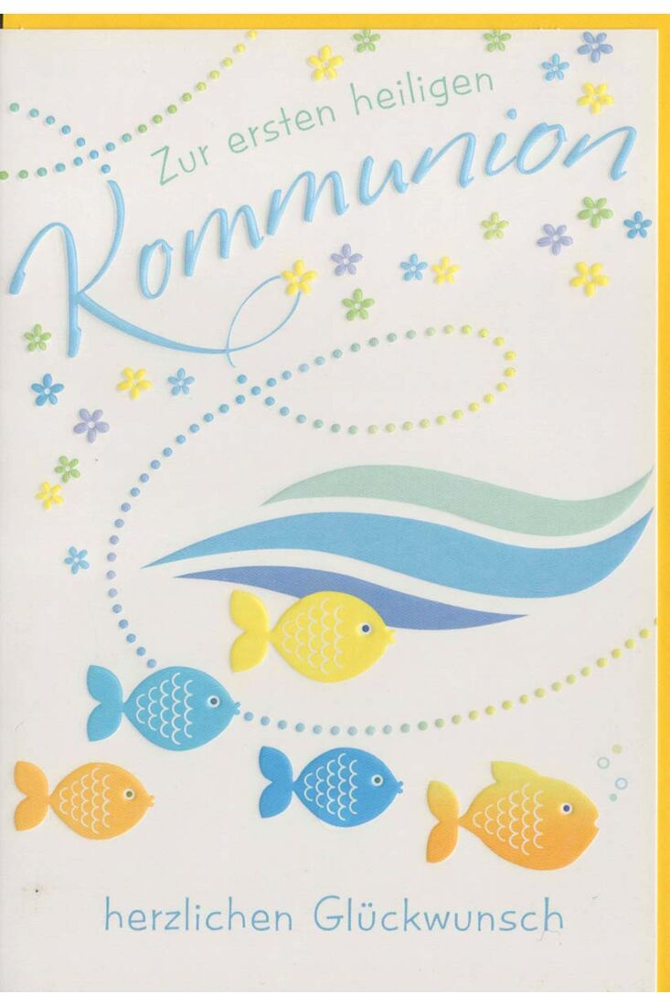 Grußkarten zur Kommunion Fisch Wünsche Klappkarten mit Umschlägen 120-4299 