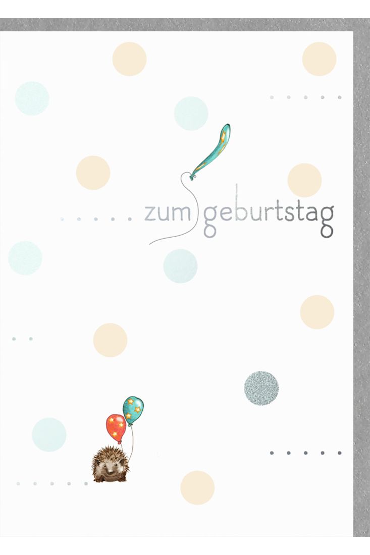Glückwunschkarte Geburtstag Igel mit Ballons - zum Geburtstag