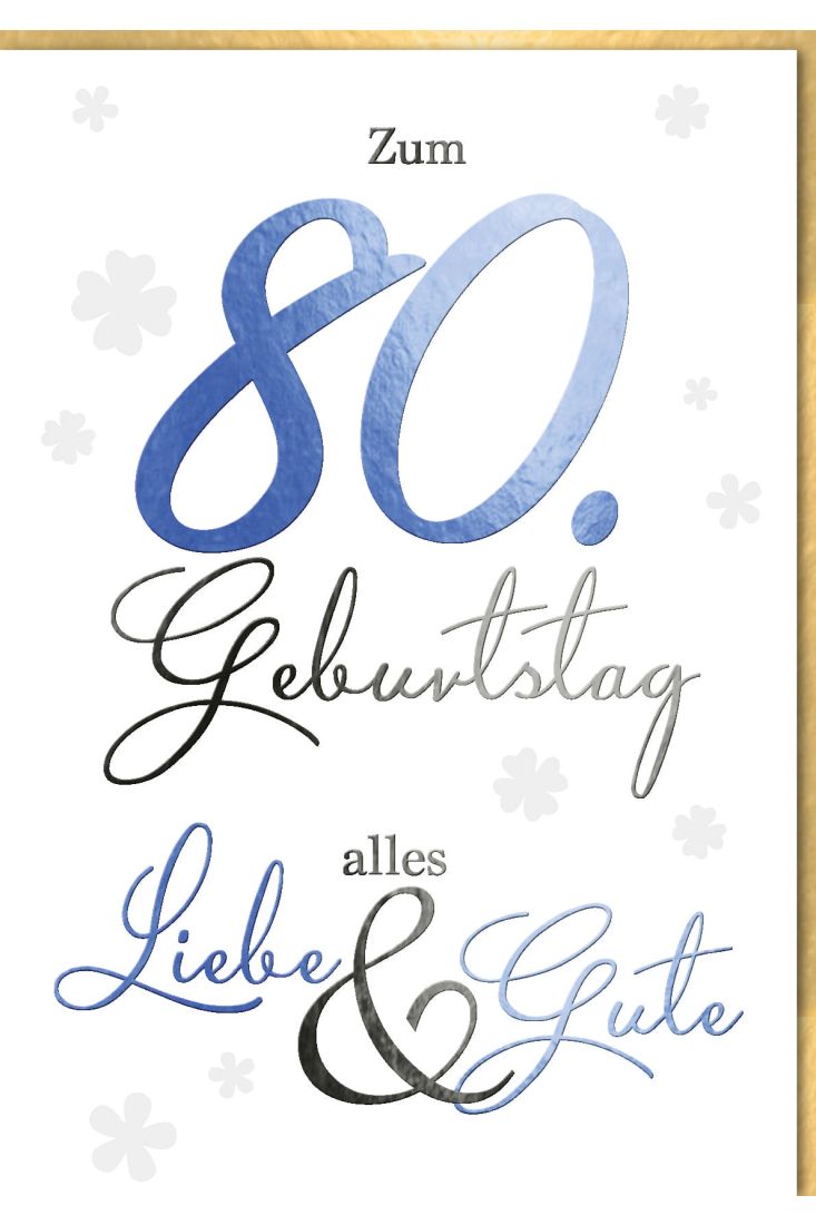 A4 Maxi Geburtstagskarte 80. Geburtstag A4, Kleeblätter