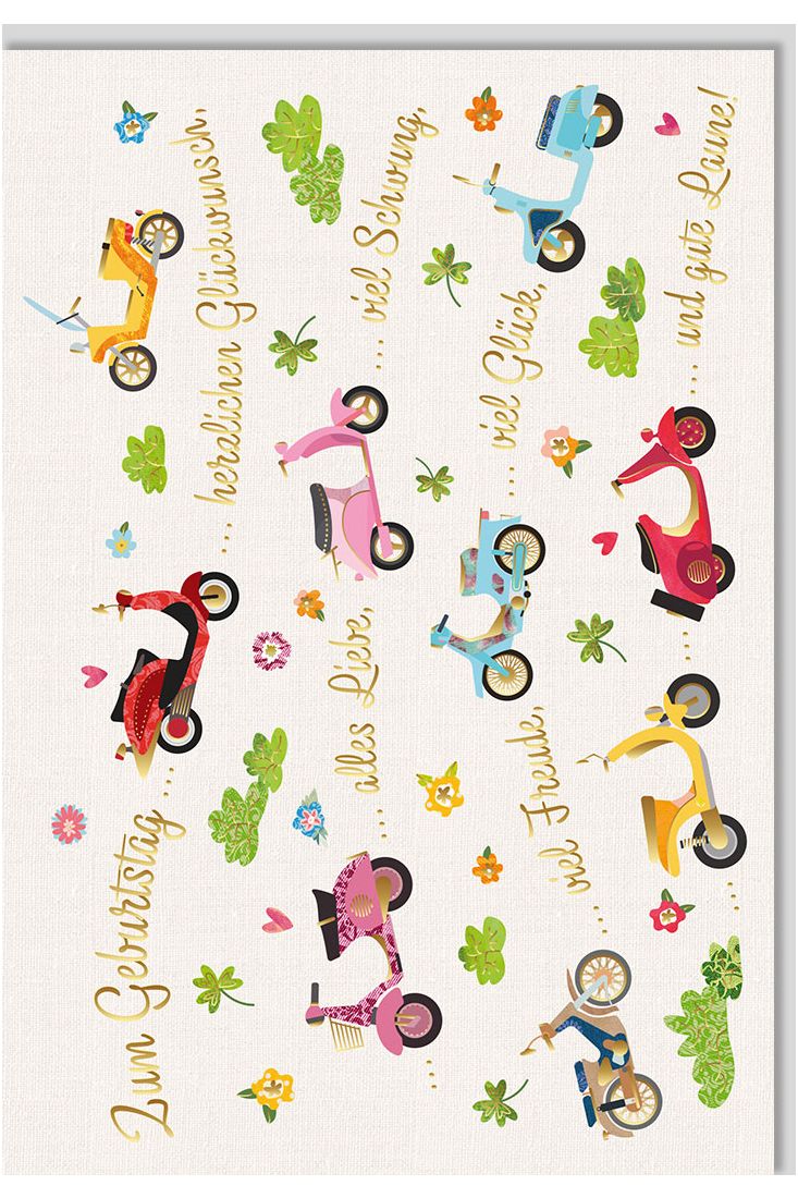 Glückwunschkarte Gutsch Spruch Zum Geburtstag herzlichen Glückwunsch alles Liebe viel Schwung