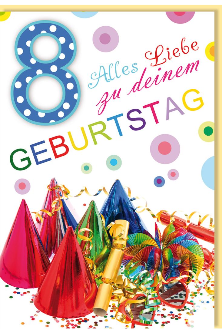 Geburtstagskarte Kinder 8 Jahre Alles Liebe