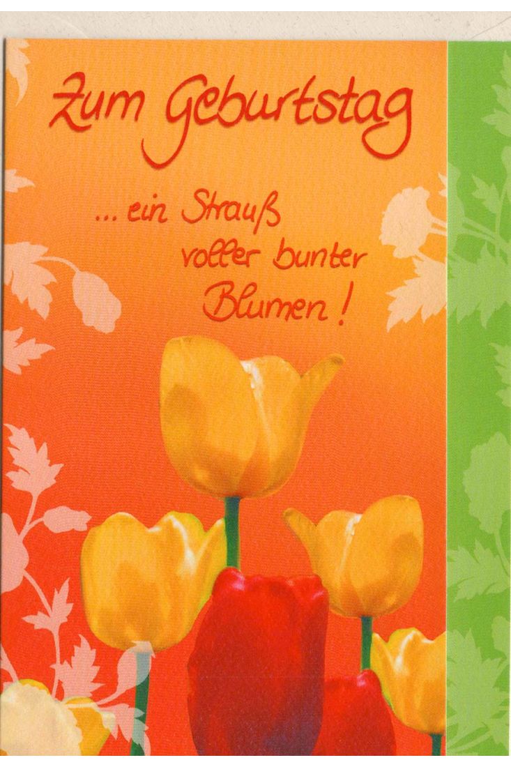 Geburtstagskarte ein Strauß voller bunter Blumen