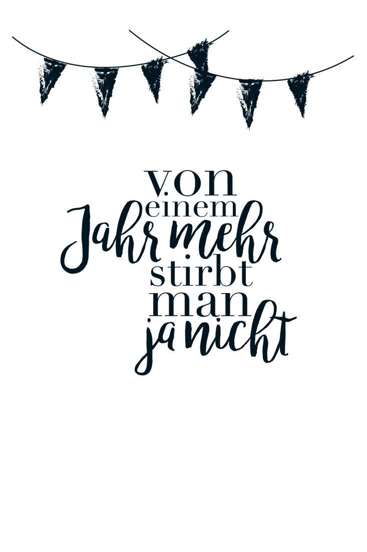 Postkarte Geburtstag Spruch witzig Von einem Jahr mehr stirbt man ja nicht