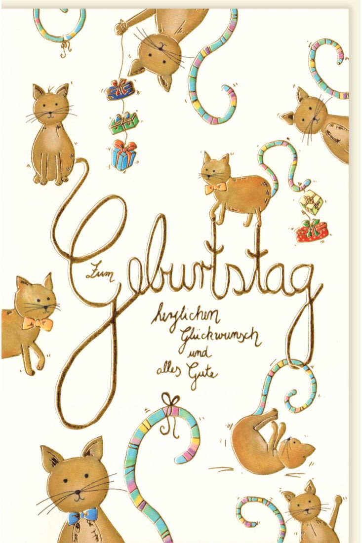 Geburtstagskarte für Kinder Katzen alles Gute