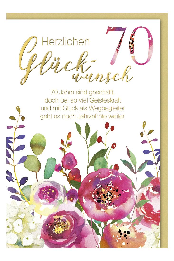 Geburtstagskarte 70 Jahre sind geschafft