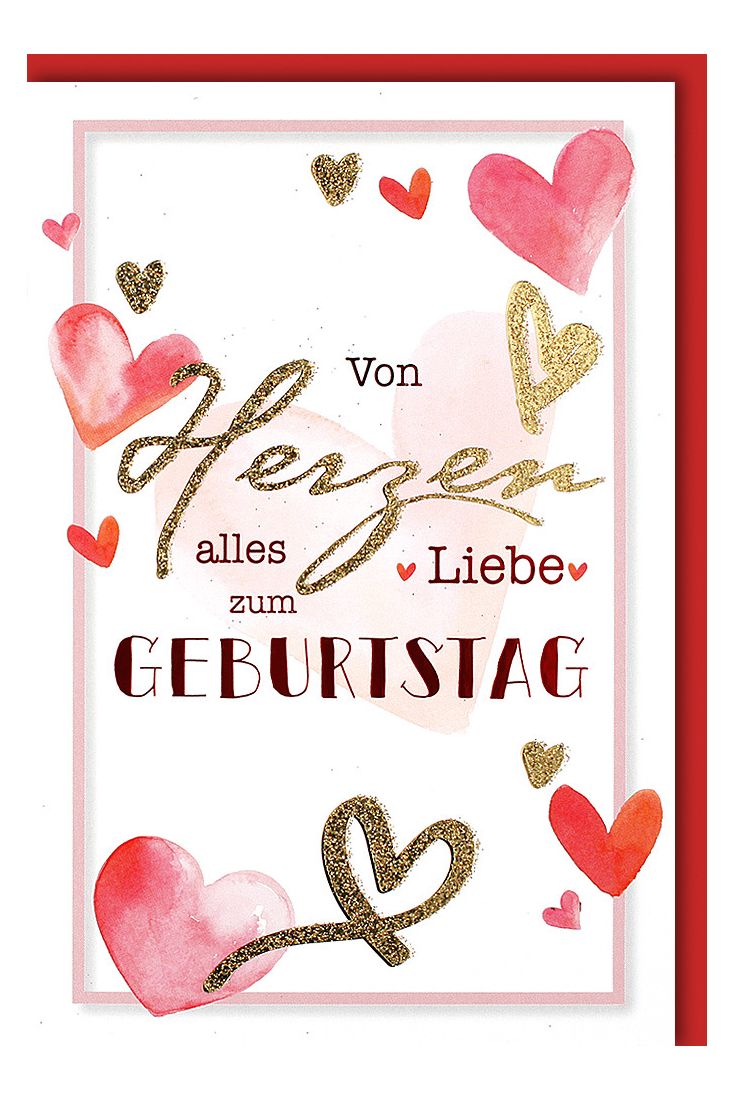 Geburtstagskarte aquarell Von Herzen alles Liebe zum Geburtstag