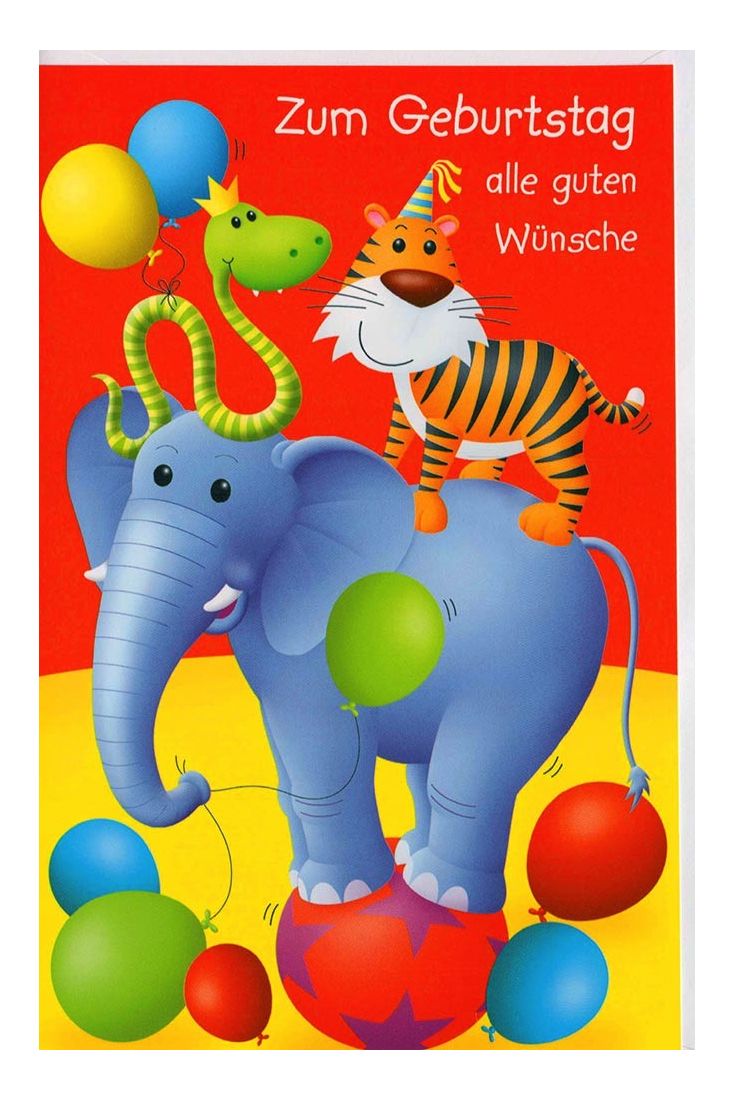 Geburtstagskarten für Kinder Karte Kindergeburtstag Tiere alle guten Wünsche