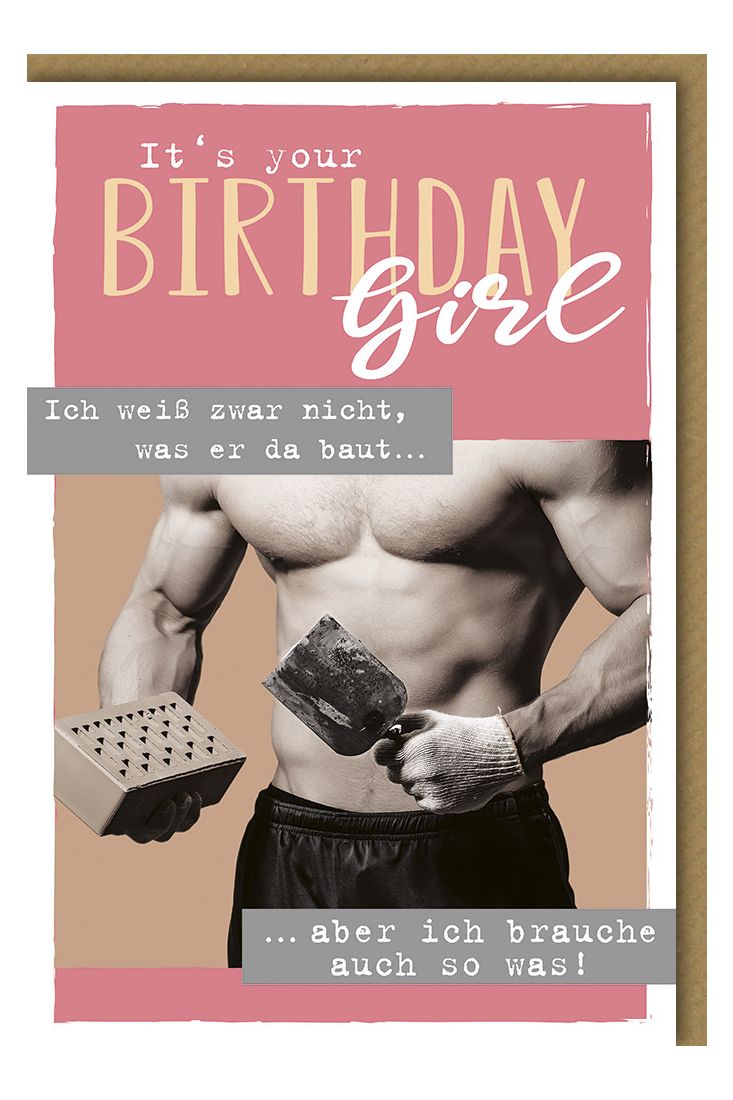 Geburtstagskarte für Frauen It's your Birthday Girl Ziegel