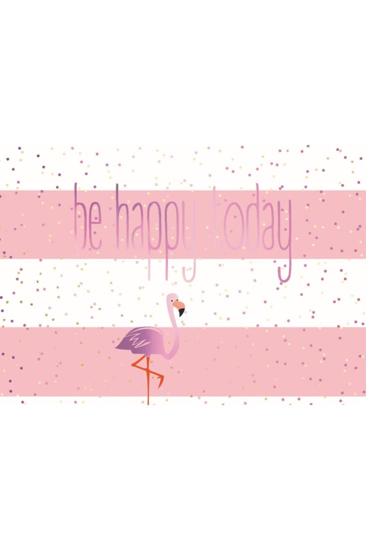 Postkarte Geburtstag Flamingo - be happy today