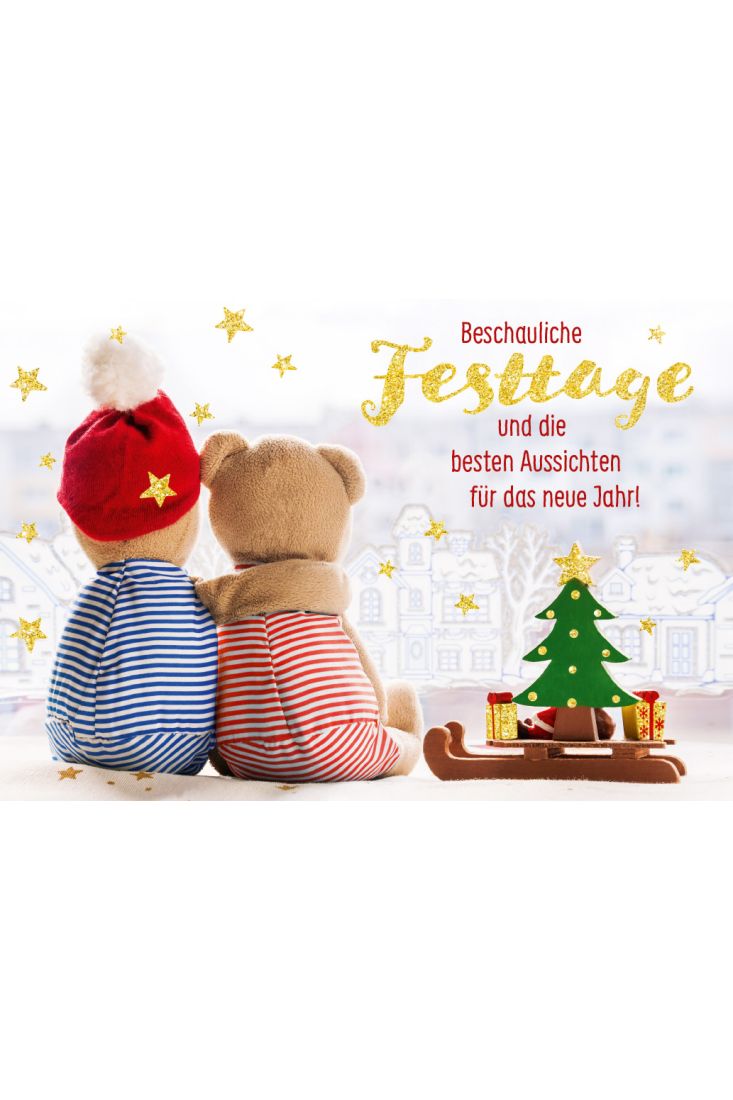 Weihnachtskarte Beschauliche Festtage und die besten Aussichten für das kommende Jahr