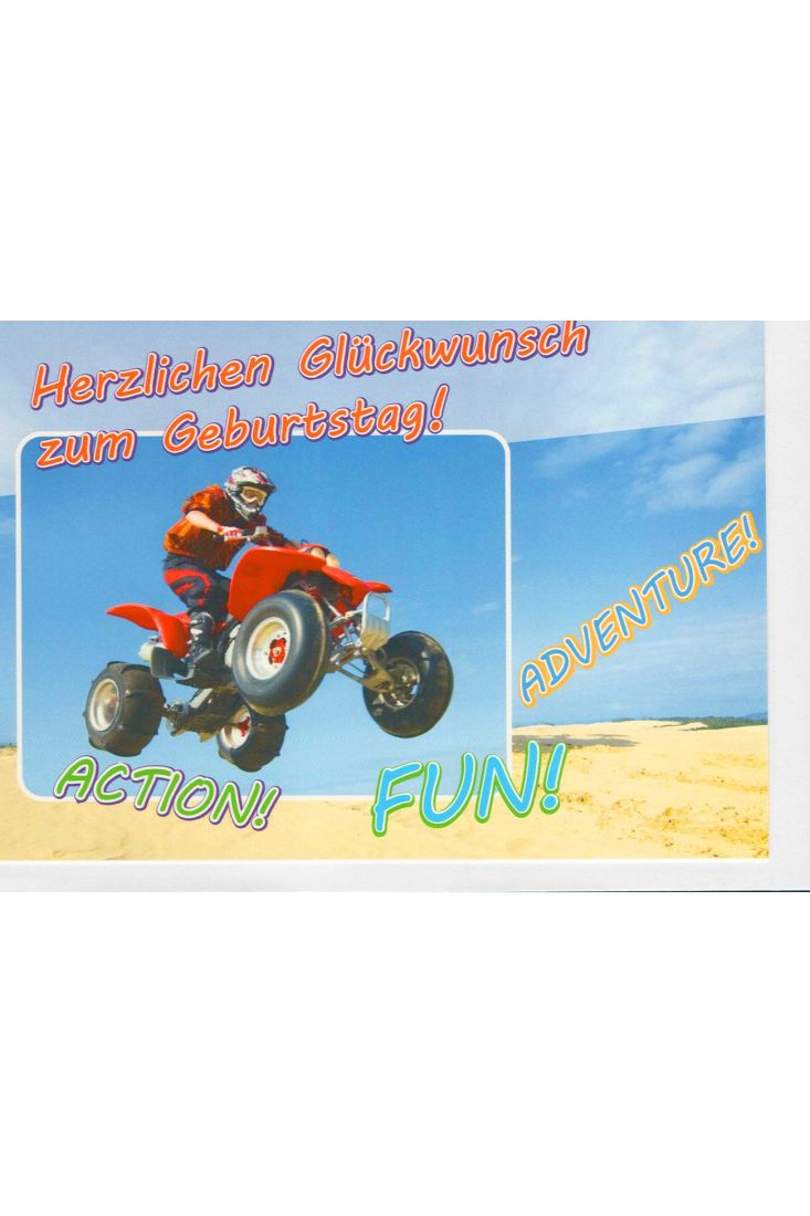 Geburtstagskarte: Action Fun Adventure