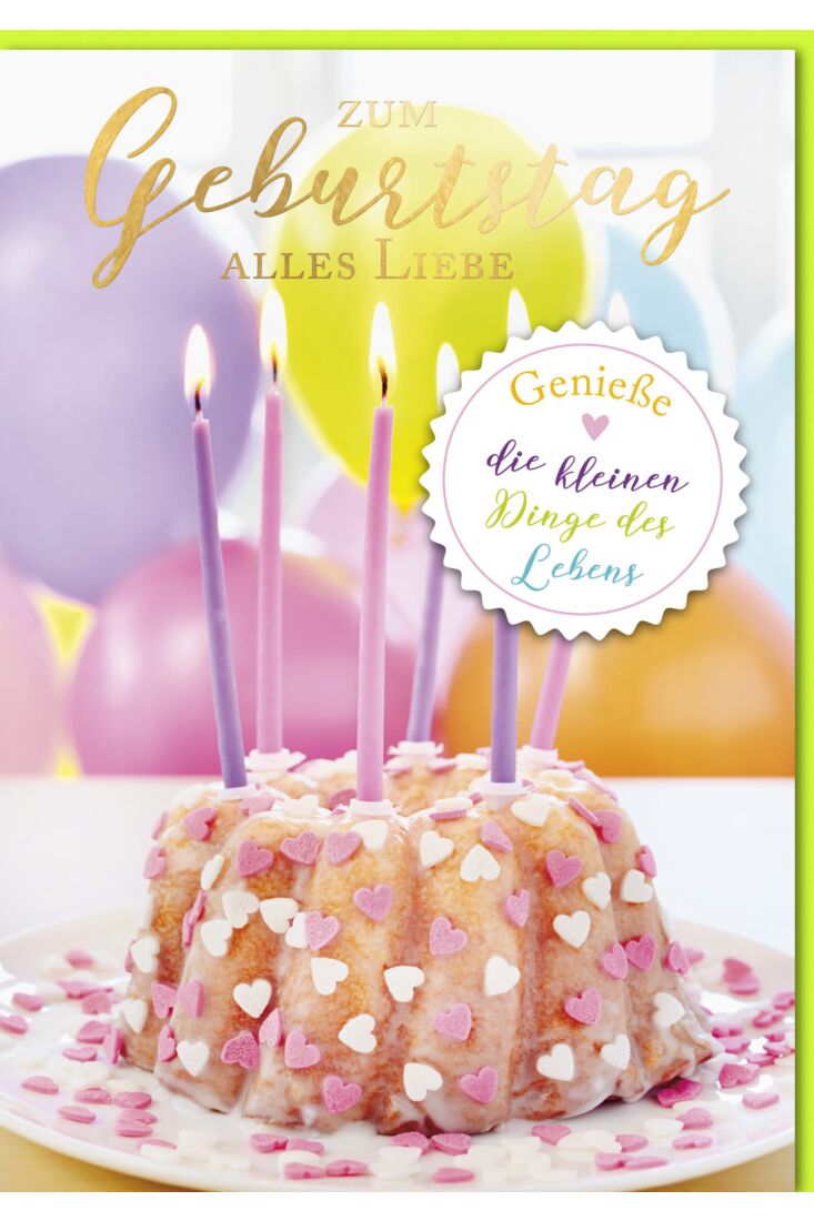 Geburtstagskarte - A4, Maxi, XXL Gugelhupf mit Kerzen