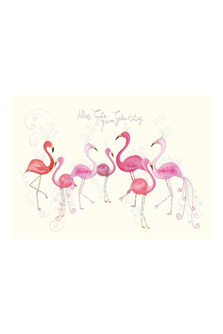Postkarte Geburtstag Flamingos Alles Gute