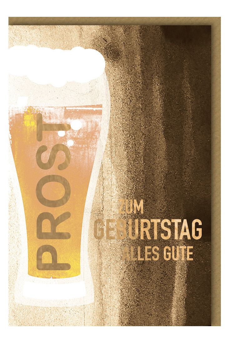 Geburtstagskarte - Weißbierglas als Aquarell