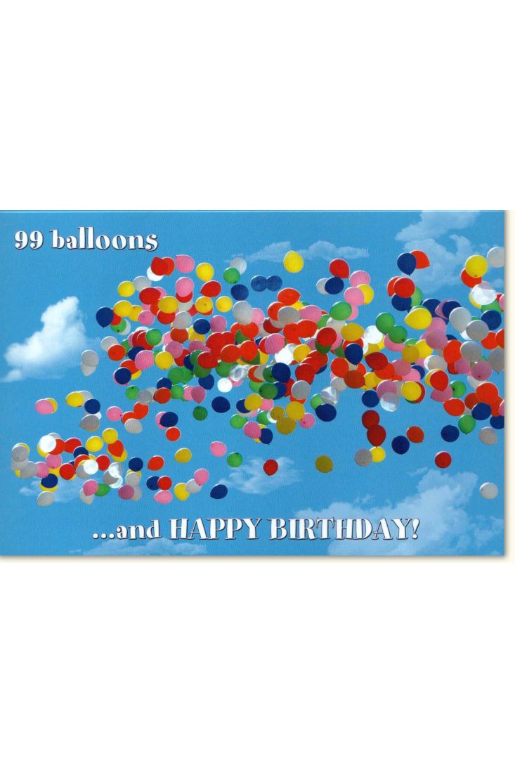 Glückwunschkarte Geburtstag englisch 99 balloons and happy birthday