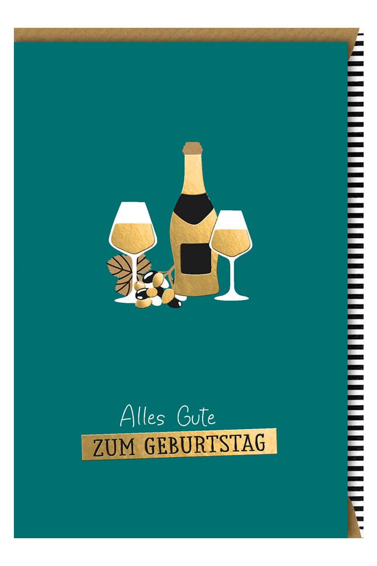 Geburtstagskarte geschäftlich Geburtstag goldener Wein
