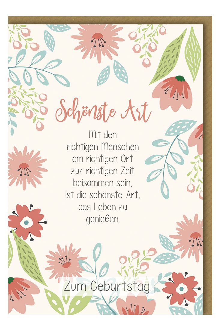 Geburtstagskarte liebevoller Spruch Mit den richtigen Menschen