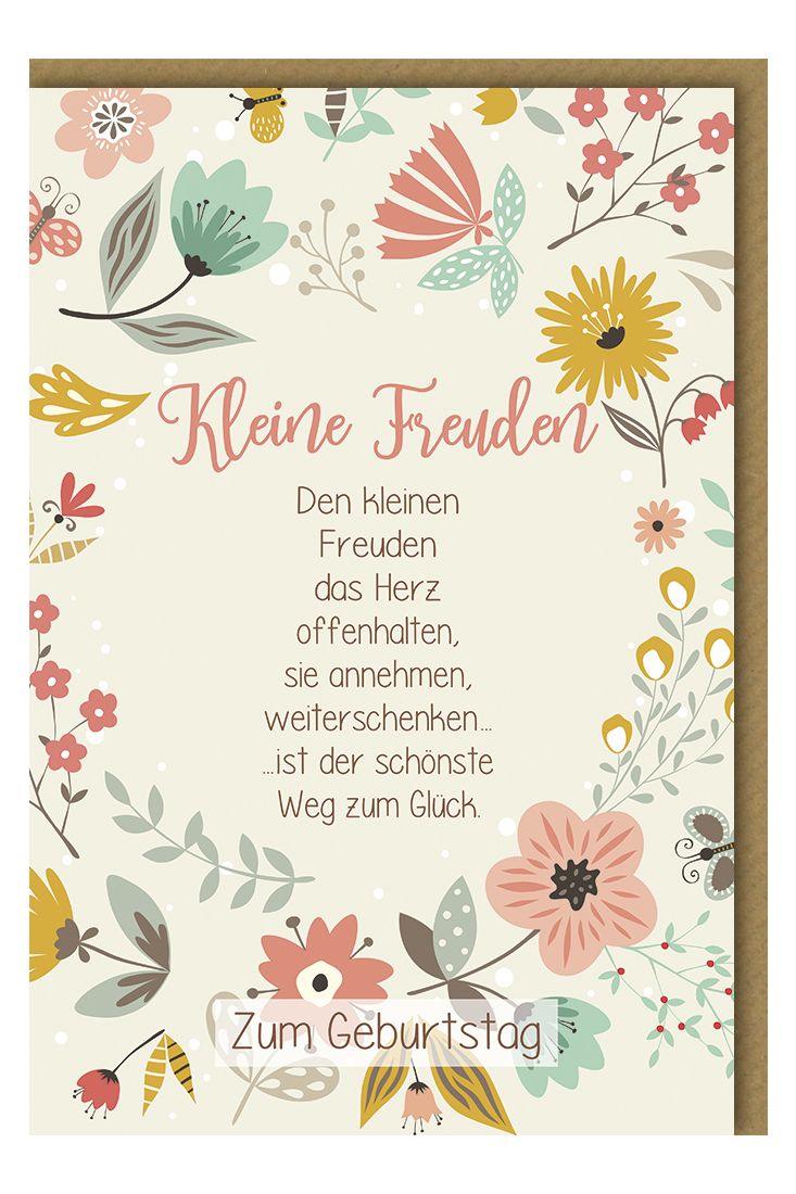 Geburtstagskarte liebevoller Spruch Den kleinen Freuden das Herz offen halten