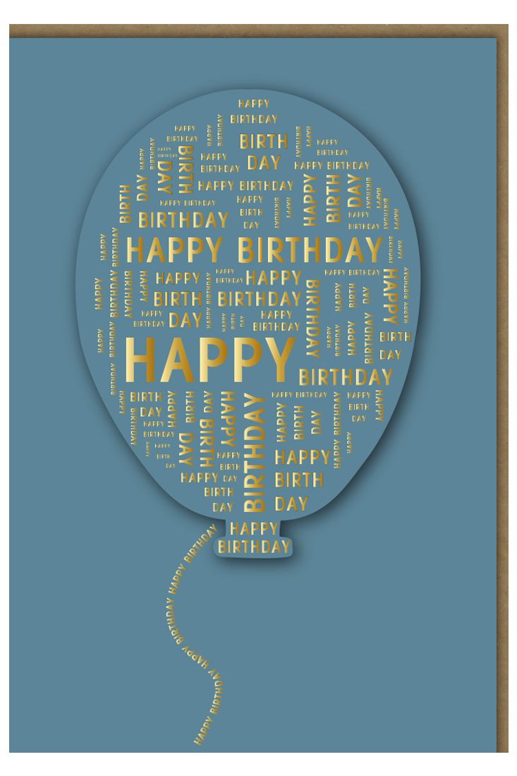 Geburtstagskarte blau Happy Birthday hochwertig Midoro Typo