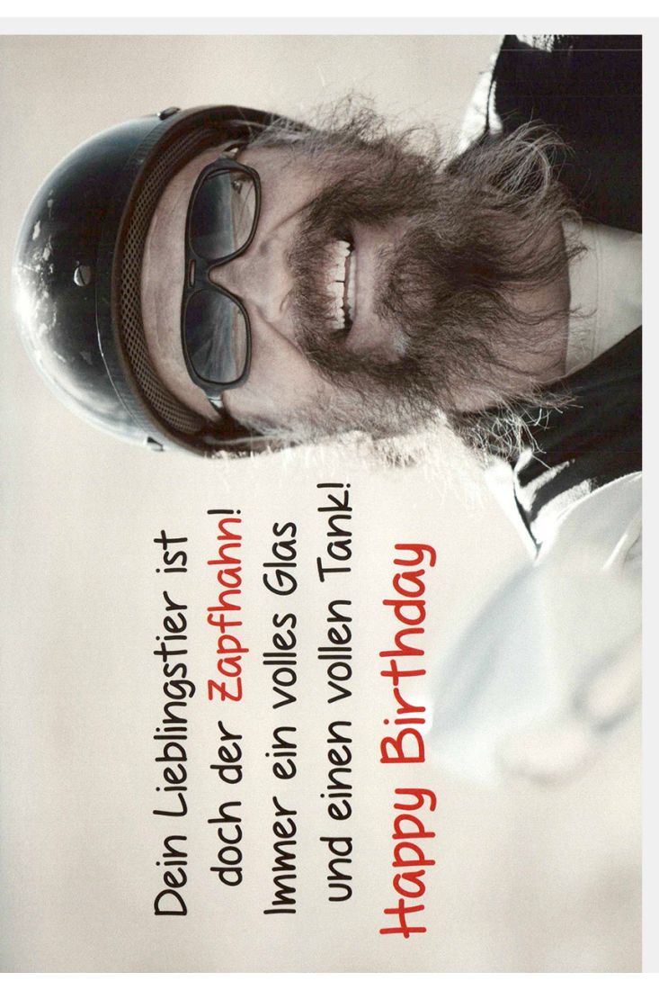Geburtstagskarte für Männer Spruch lustig Zapfhahn Bier Tank