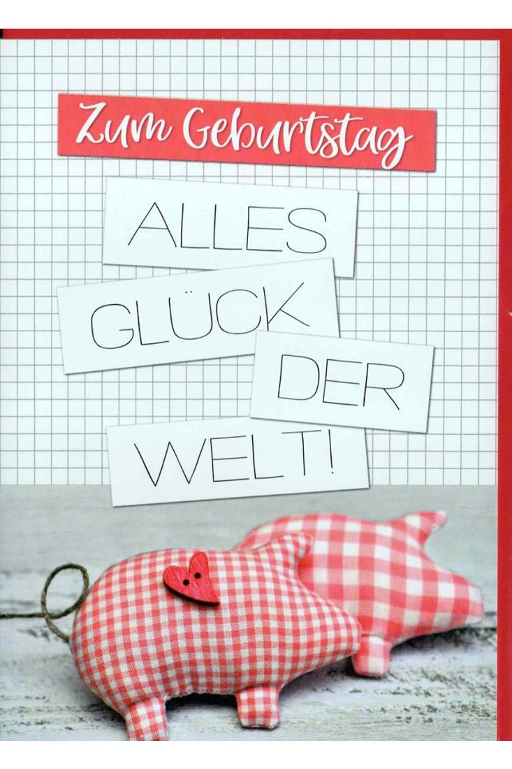 Geburtstagskarte: Stoffschweine