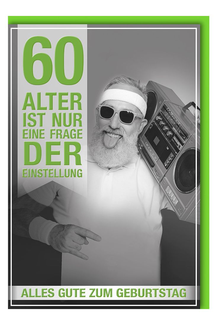60.Geburtstagskarte lustig- Mann mit Ghettoblaster