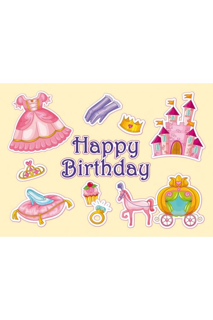 Geburtstagspostkarte Kutsche rosa Happy Birthday