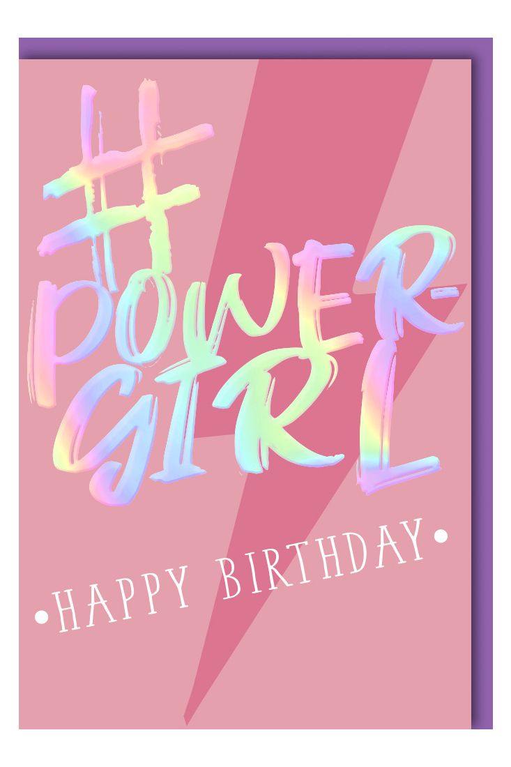Karte Geburtstag Mädchen Power Girl