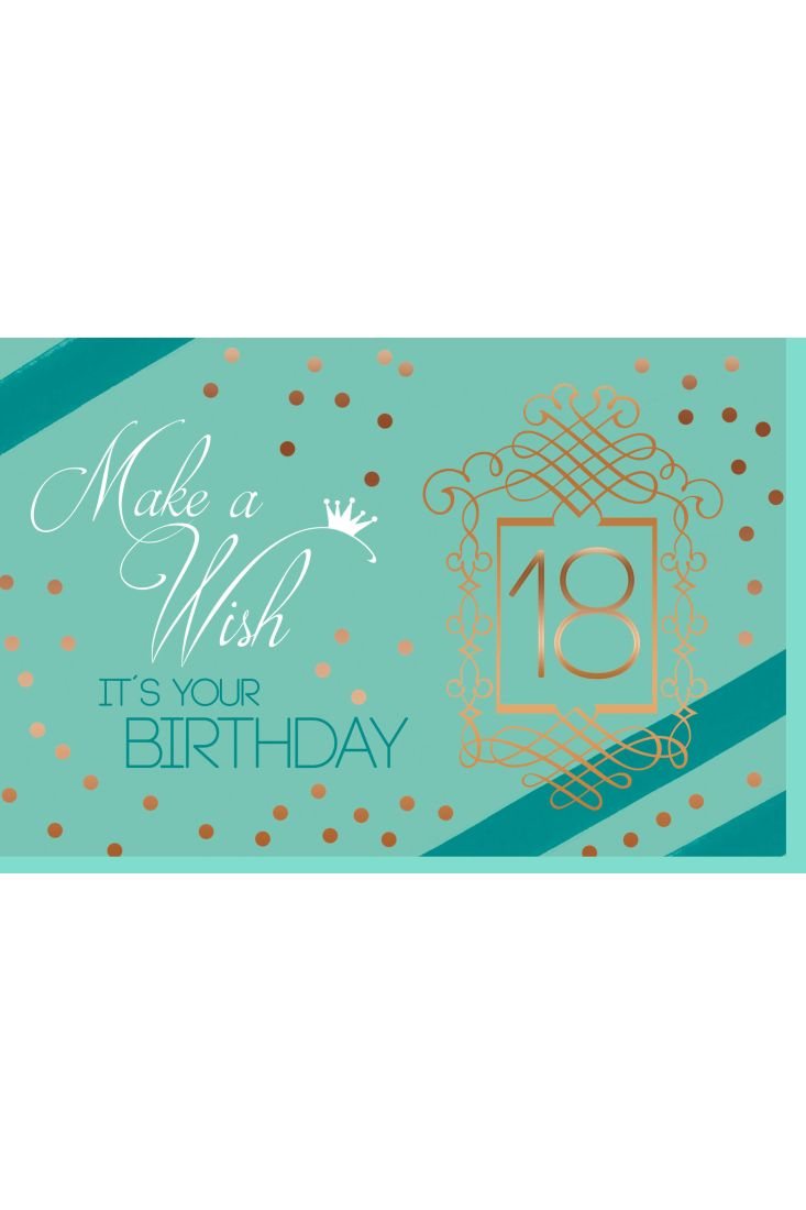 Geburtstagskarte 18 Mann Make a Wish It´s your Birthday 18