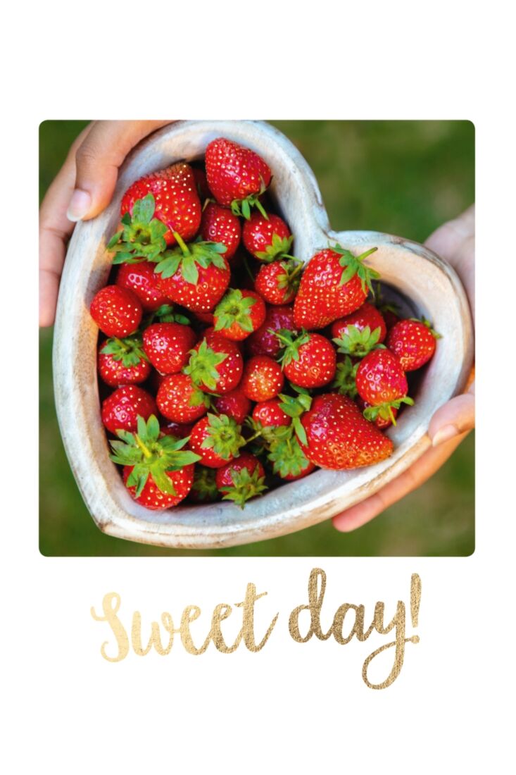 Postkarte Spruch Erdbeeren Sweet Day