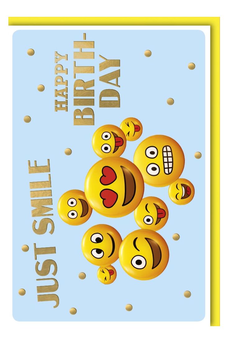 Geburtstagskarte mit Emoji Just Smile