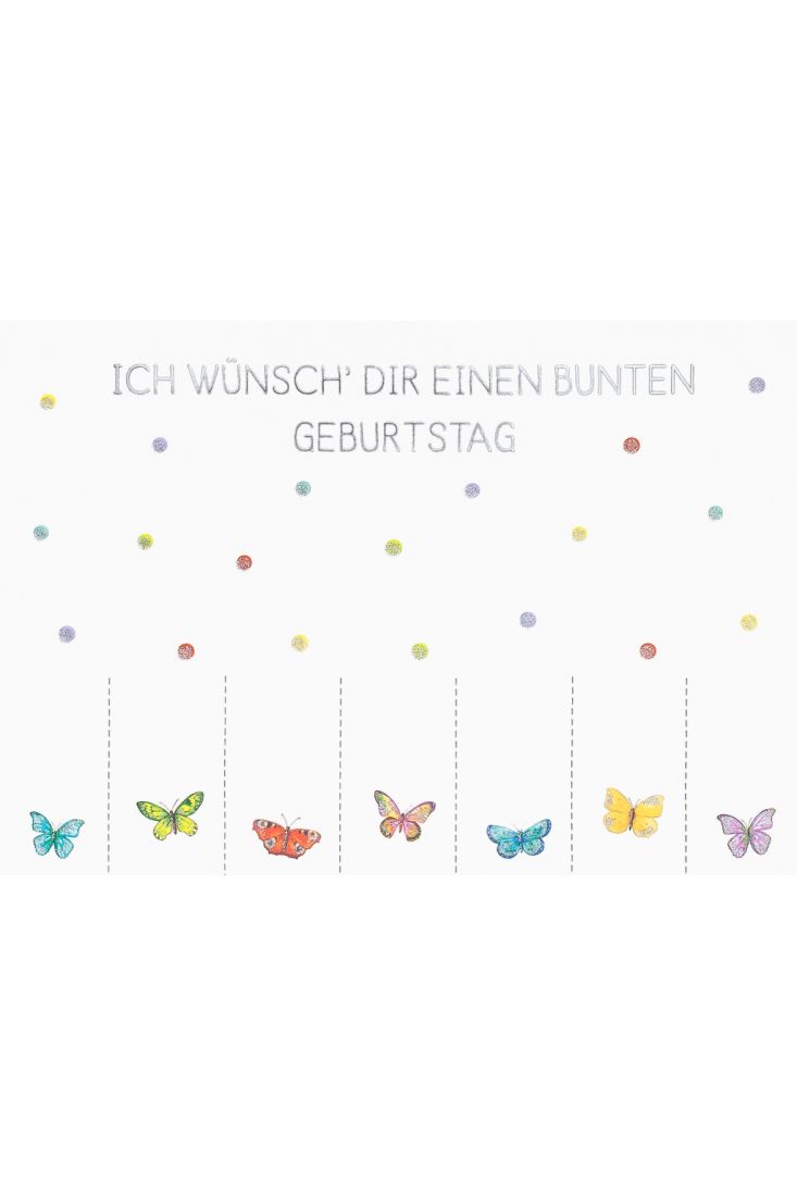 Geburtstagspostkarte Ich wünsch Dir einen bunten Geburtstag!