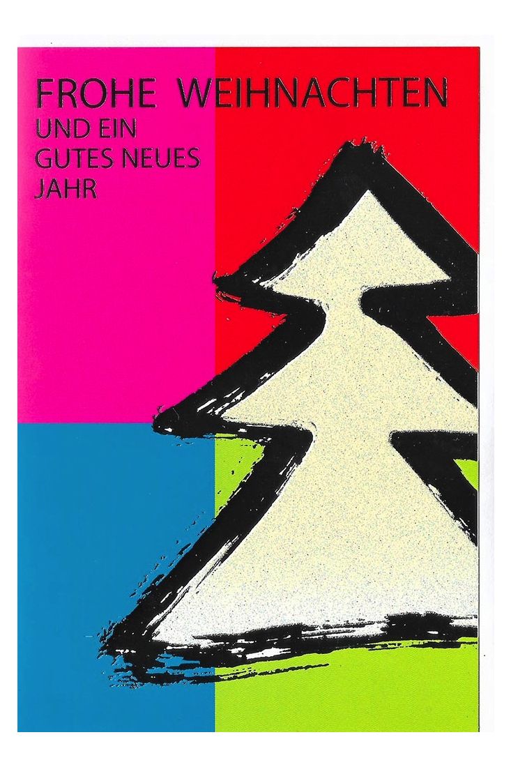 Weihnachtsgrußkarten Weihnachtskarte moderne Farben Tannenbaum