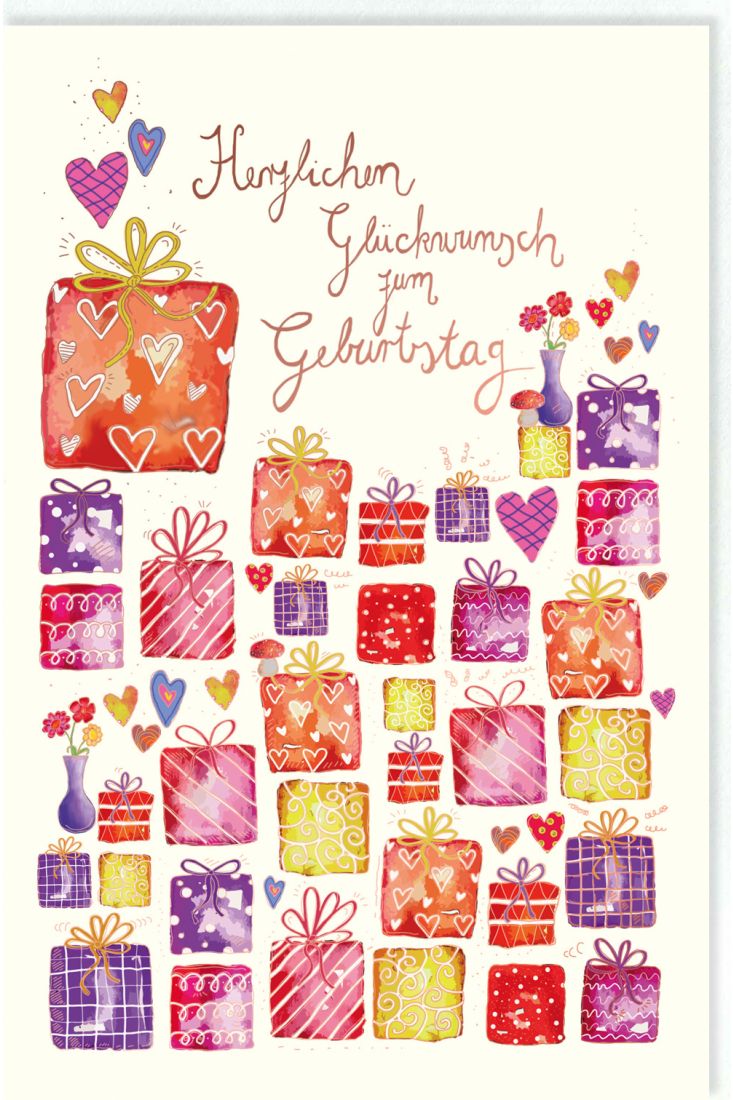 Glückwunschkarte Geburtstag Geschenkschachteln